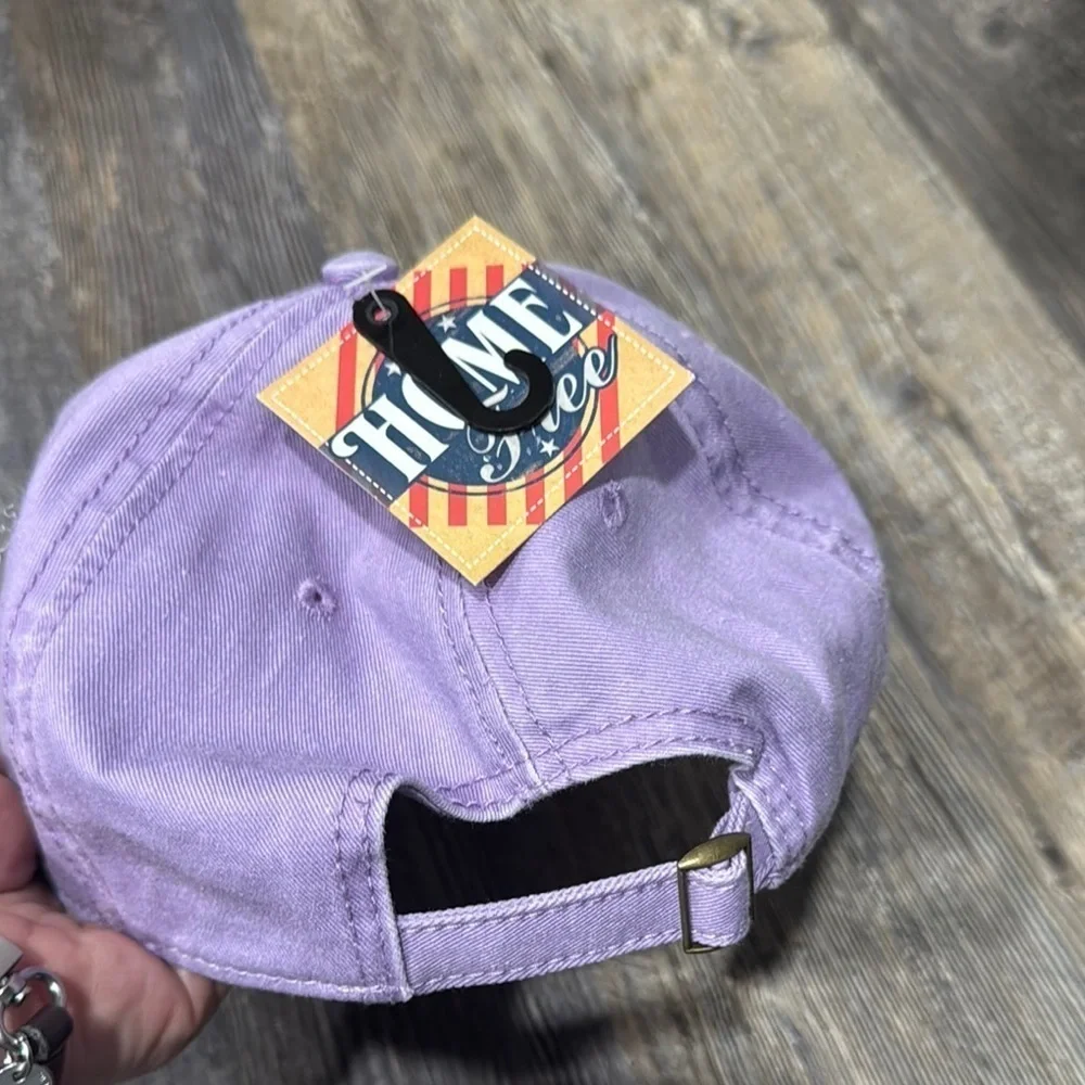Purple Kids Cap with Blue Heart by